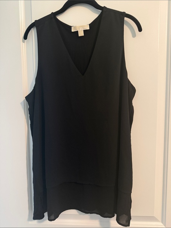 Michael Kors Tops - Michael Kors Black V-Neck Layered Chiffon Camisole